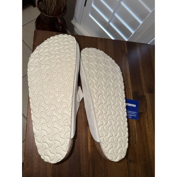 NWT Birkenstock Boston Antique White Suede Leather Clogs Size 46 US 13 Mules - Picture 8 of 8